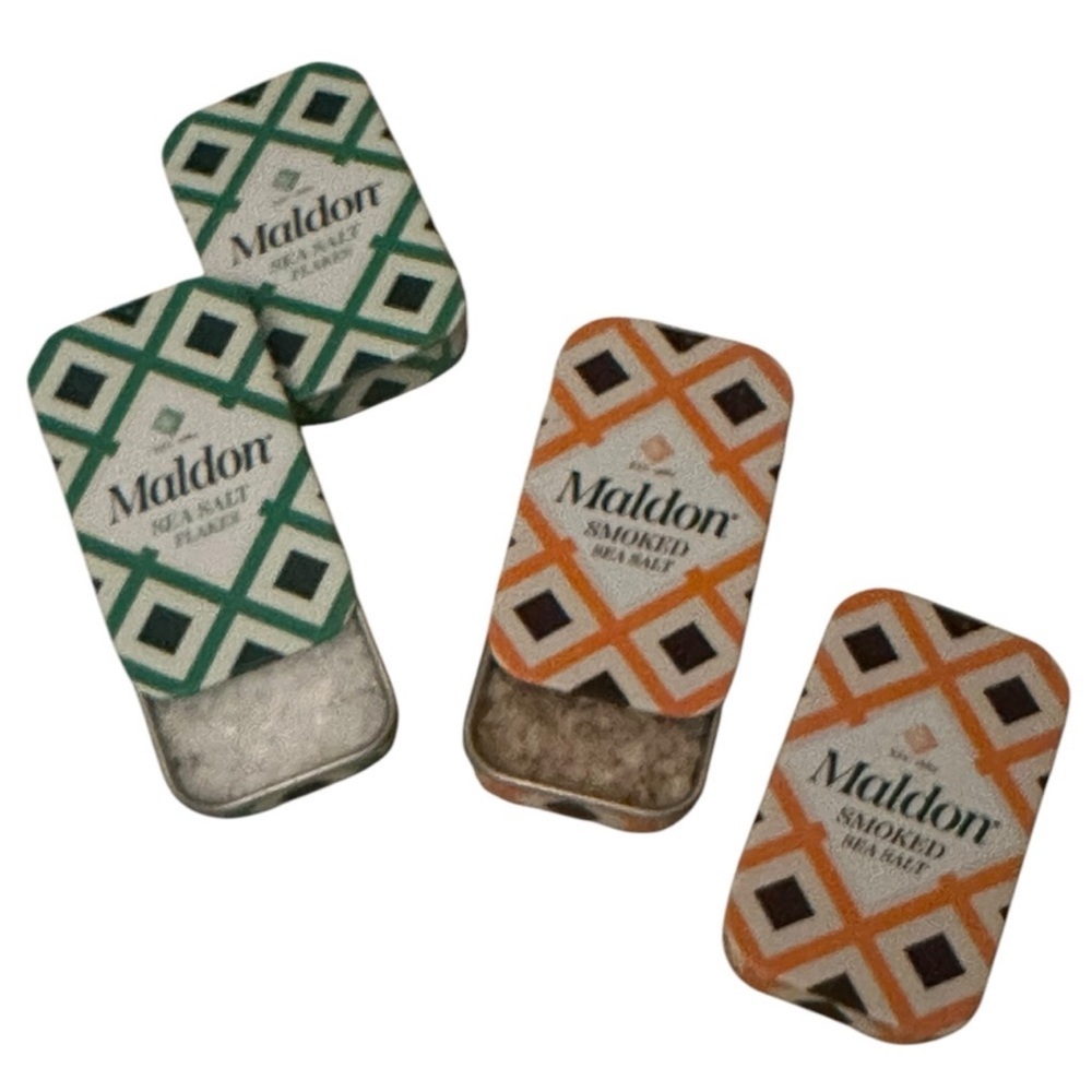 Maldon Sea Salt Pinch Tins TikTok Viral! Set of 2 sea salt + 2 smoked sea salt